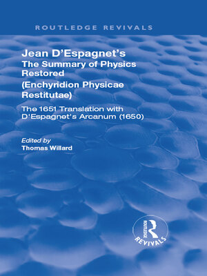 cover image of Jean D'Espagnet's the Summary of Physics Restored